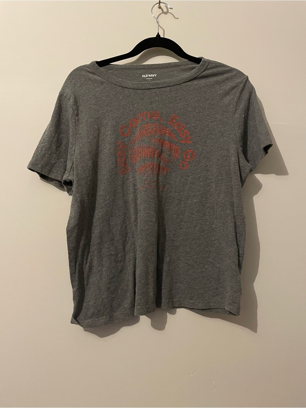 Old Navy women’s Gray Tee with Faded Orange Graphic - Short Sleeve